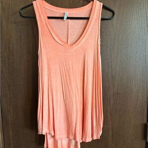 Soft V-Neck Sleeveless Tank Top - Coral